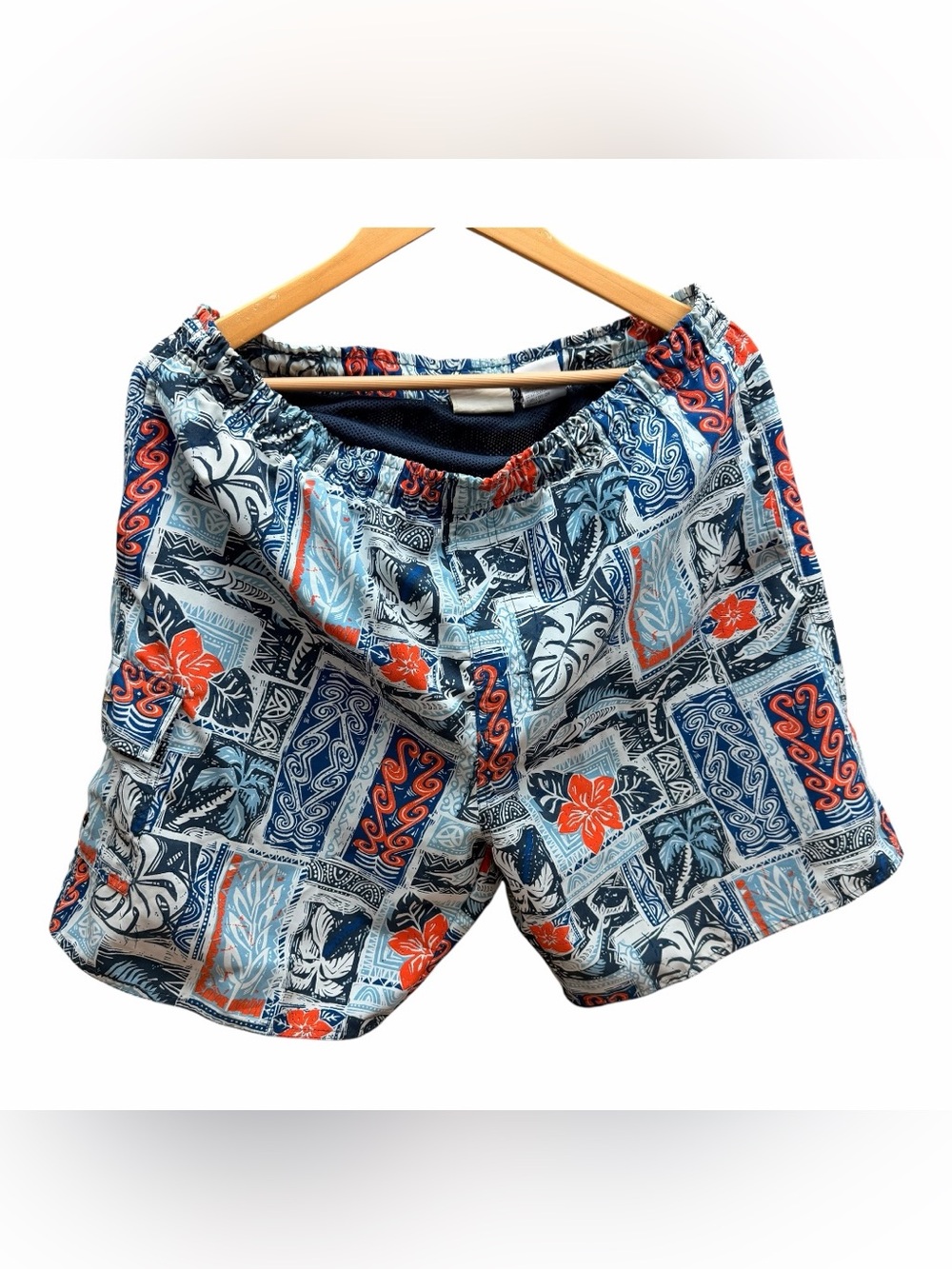Hobie Men’s size M Blue & Orange Printed Board Shorts